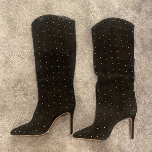 Schutz Black Suede Boots, NTW. Size 6